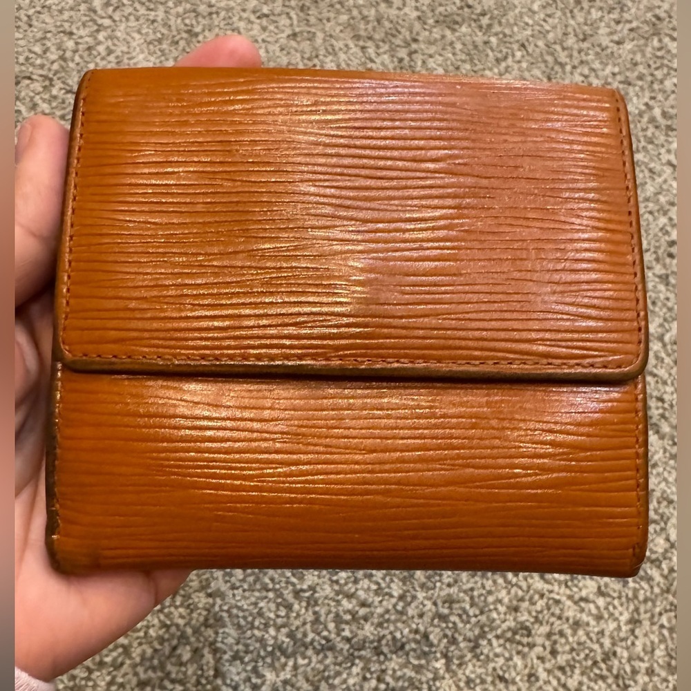 LOUIS VUITTON LV EPI LEATHER WALLET TRIFOLD LOGO 1997 FRANCE BROWN AUTHENTIC‎